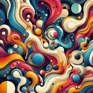 colorful abstract art poster with geometric shapes (52)